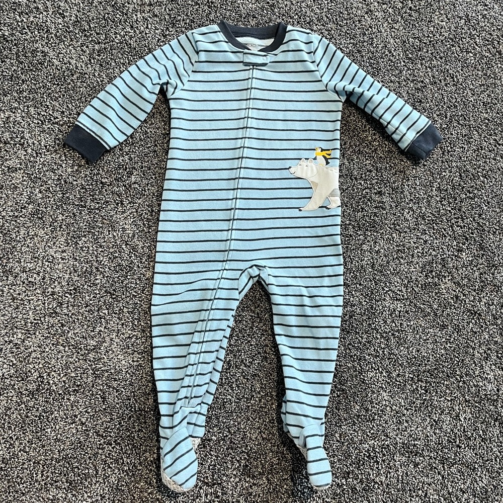 Fleece Stripe Sleeper : bear penguin